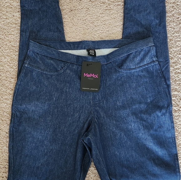 MeMoi High-Waisted Skinny Jean Leggings Women's Dark Blue Jeans Size Small - Picture 2 of 8